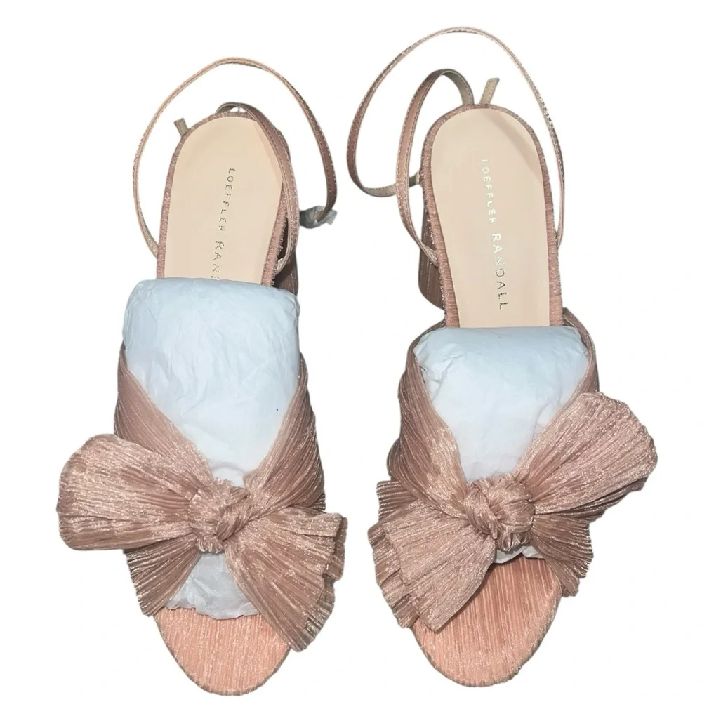 NEW NIB Loeffler Randall Camellia Beauty Pleated Bow Heels - Picture 3 of 10